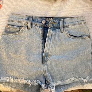 BDG light wash high waisted jean shorts